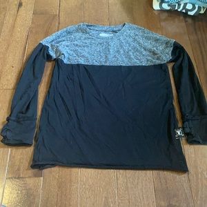 Nununu Long Sleeve Colorblock Charcoal T-shirt